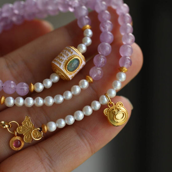 Natural Kunzite Multi-Layer Long