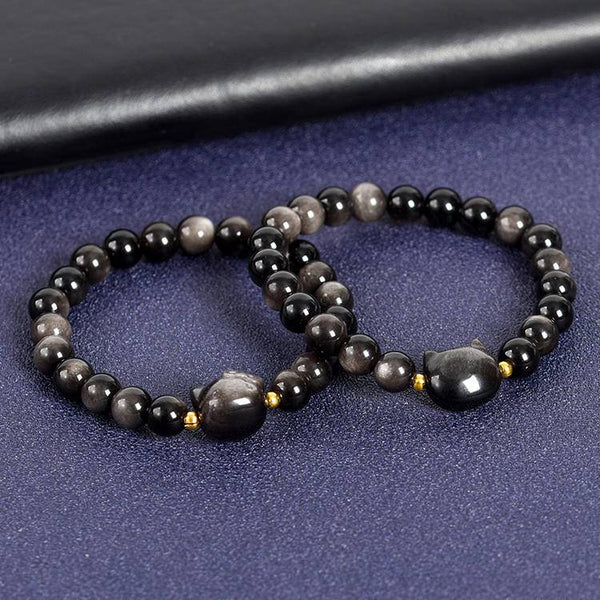 Silver Obsidian Multi-Element Bracelet