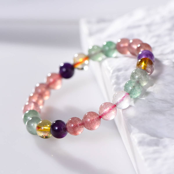 8mm Rainbow Strawberry Quartz