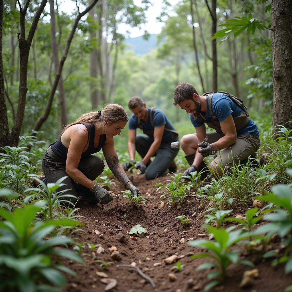 Trail restoration work